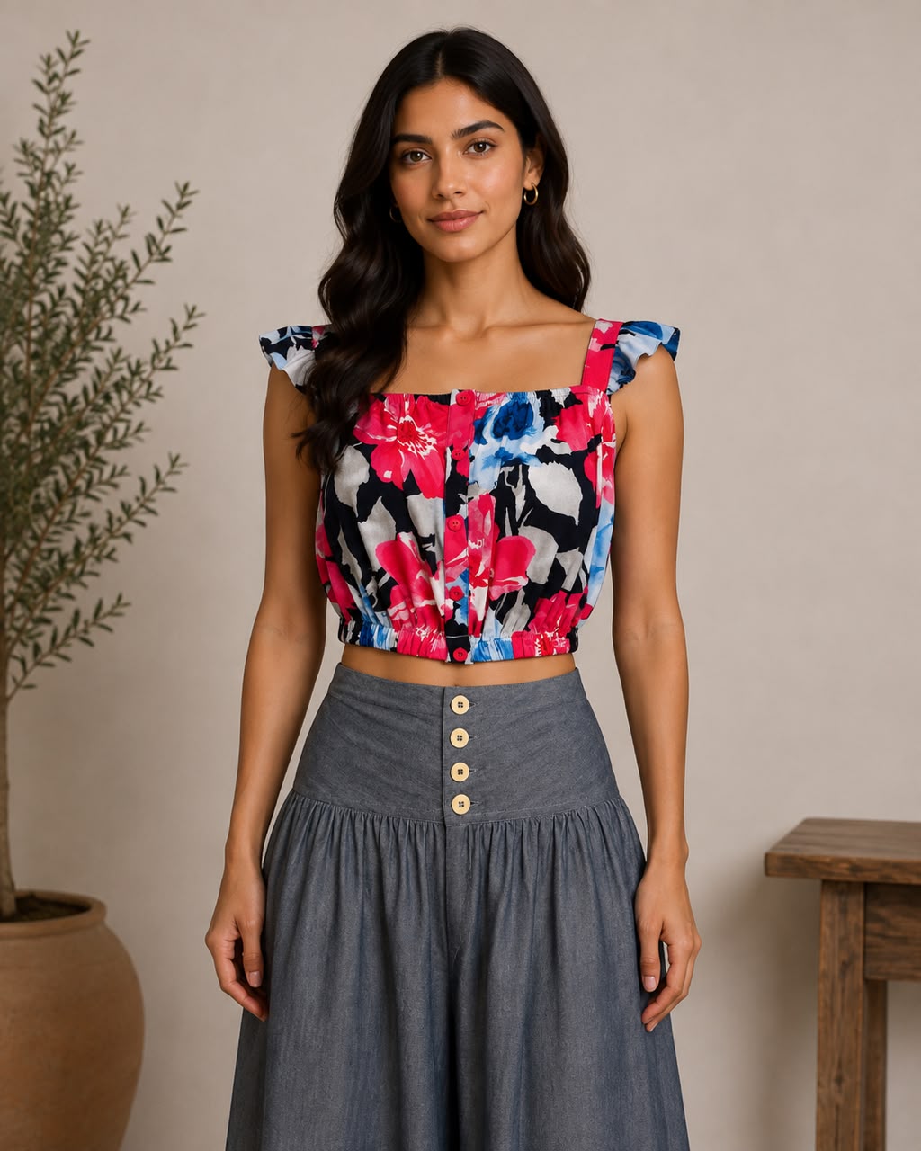 LUNA PETAL CROP TOP