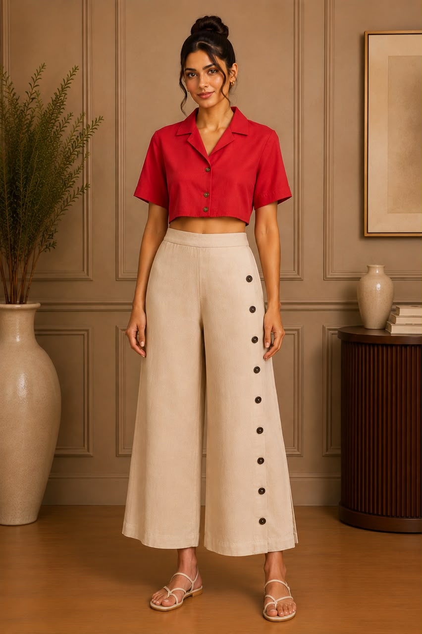 WILLOW BUTTON LINEN PANT