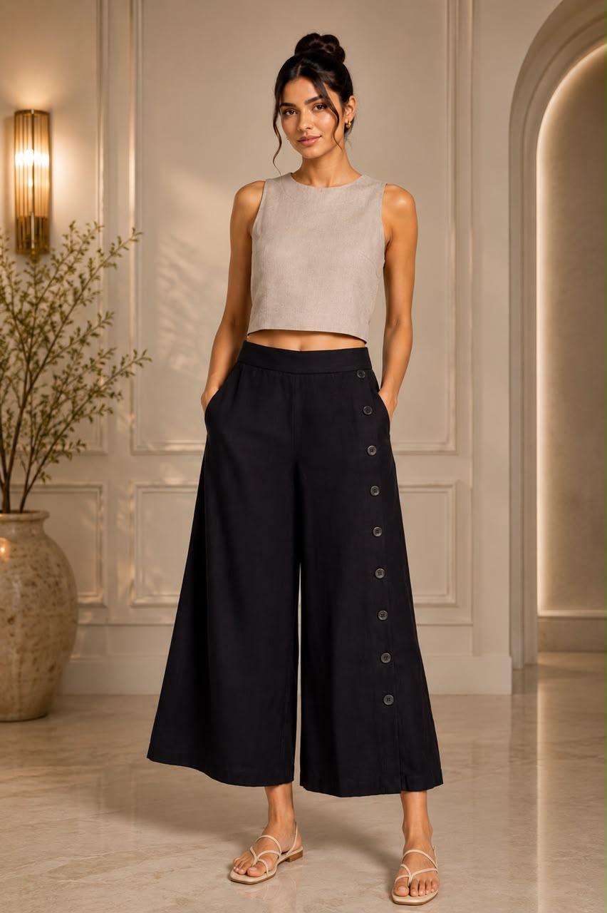 WILLOW BUTTON LINEN PANT