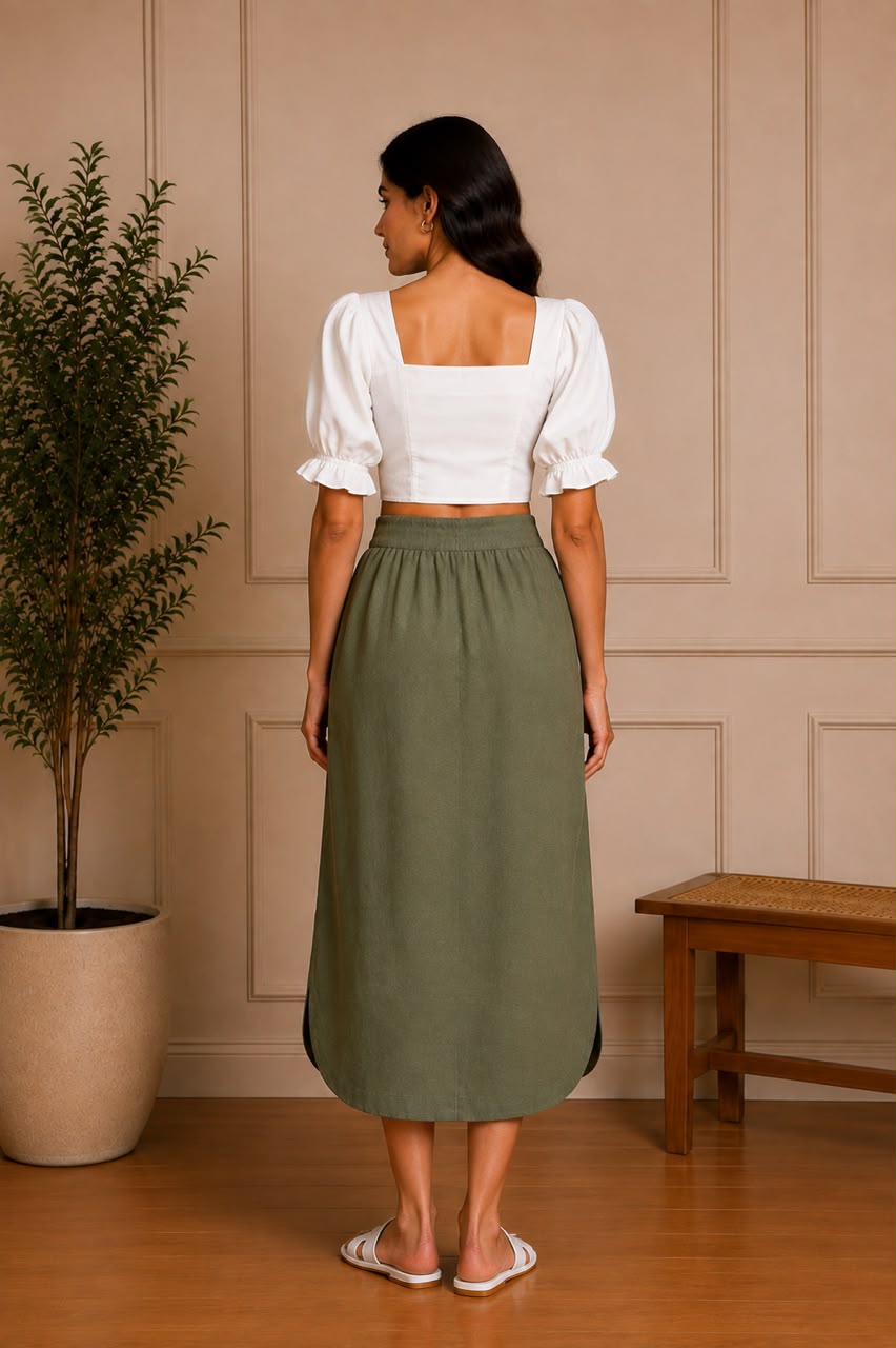SIENNA BUTTON SKIRT